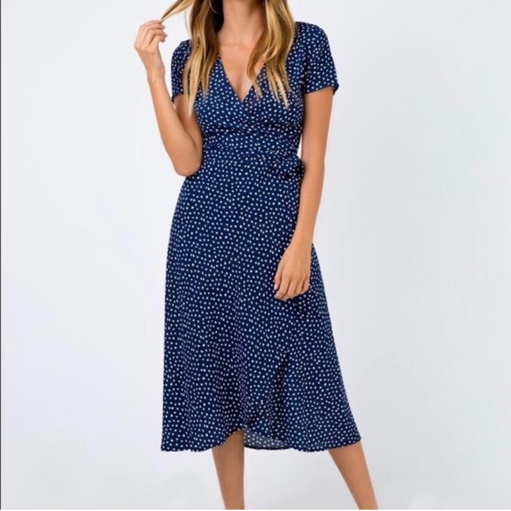 Princess Polly Diamond Wrap Midi Dress